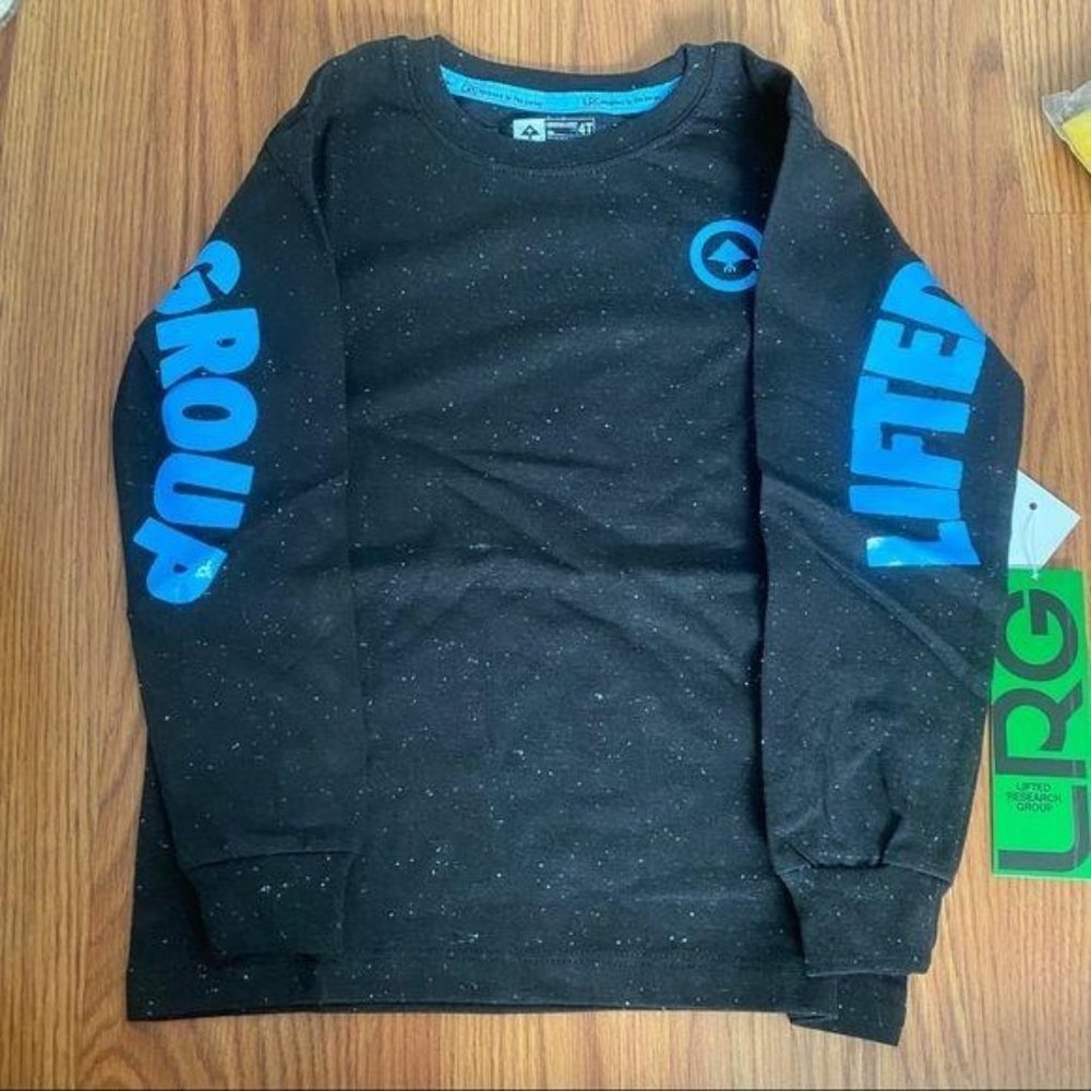 Lrg Cotton Long Sleeve Shirt Black Blue Sz 4T NWT Casual Boys Kids